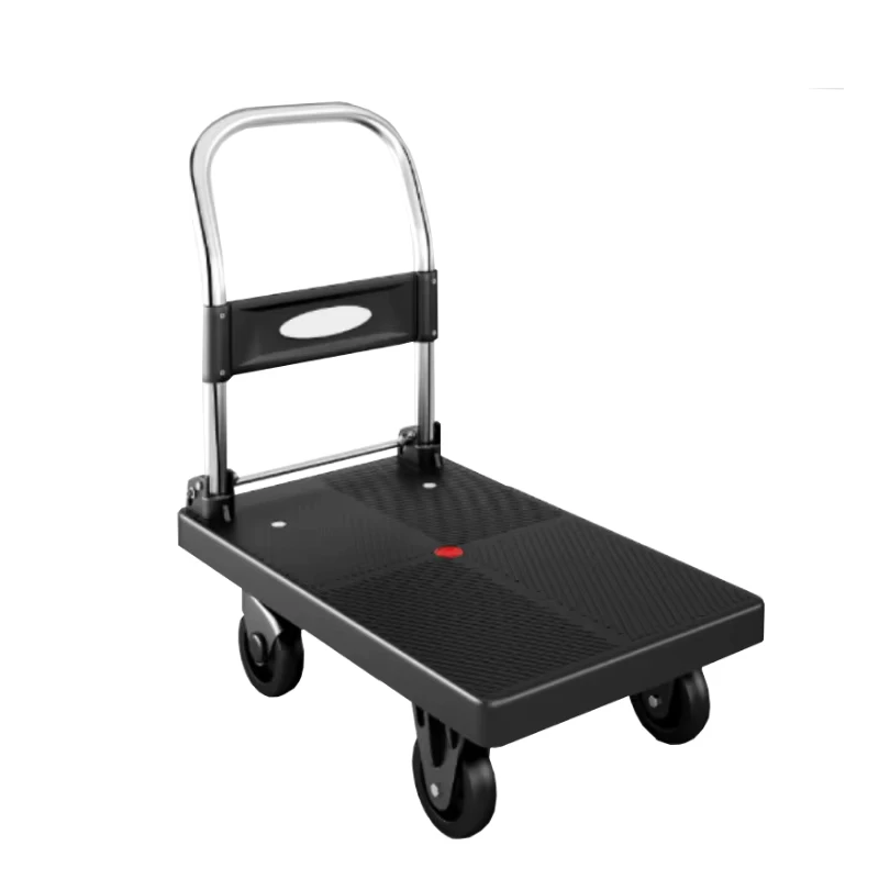 Portable 70*42 Flatbed Trolley 150 kg Capacity Foldable Four Wheel Transport Trolley for Household Moving Goods OEM Customizable