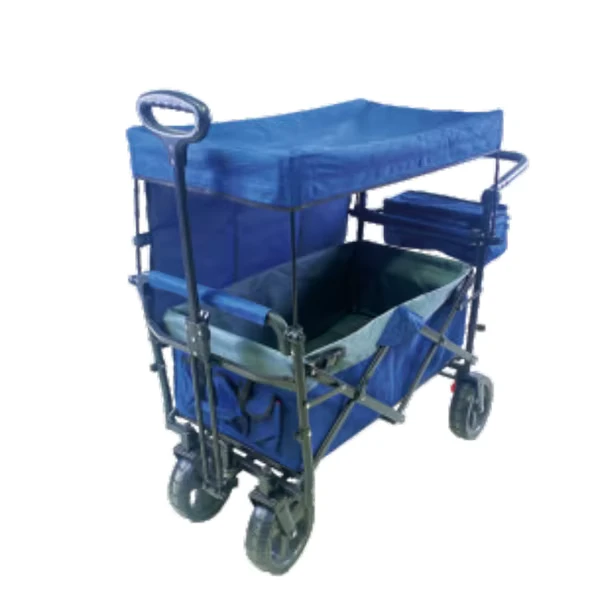 Portable Adjustable Handle 4 Wheels Heavy Duty Folding Wagon Garden Cart Beach Park Camping Trolley Cart Outdoor Utility Wagon