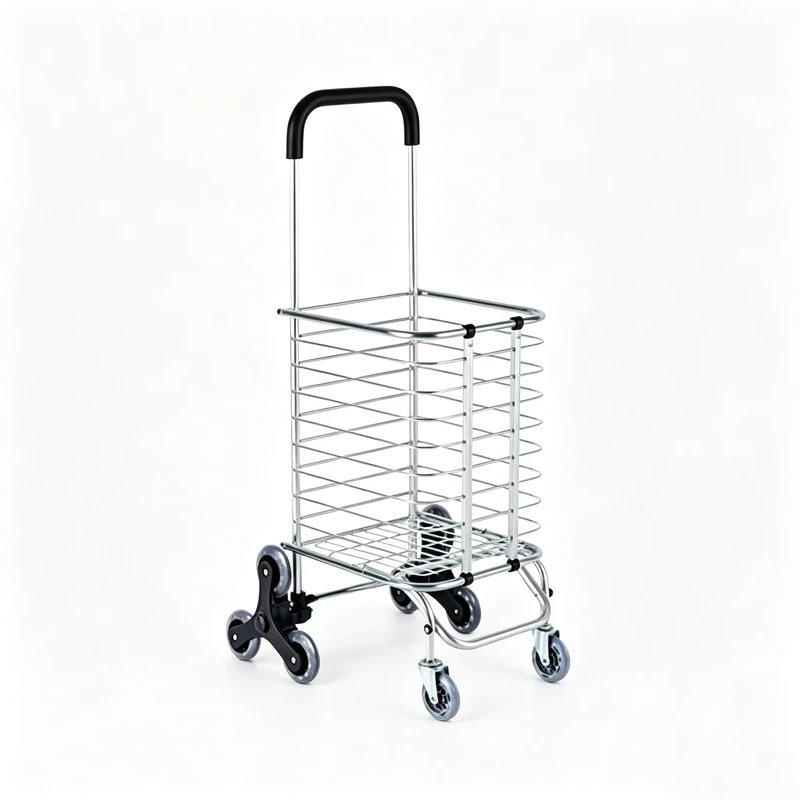 Portable Aluminium Alloy Shopping Cart Climbing Stairs Trolley Folding Household Vegetables Fruit Shopping Trolleys Carts