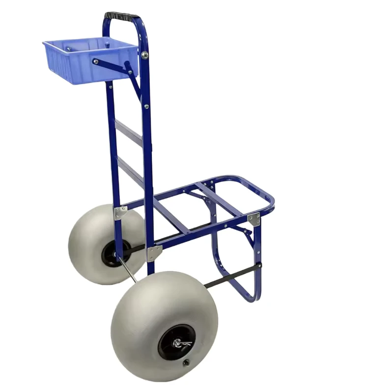 Portable Aluminum Folding Collapsible Wagon Trolley Steel Platform Two-Wheel Surfboard Fishing Beach Cart Hand Carts Trolleys