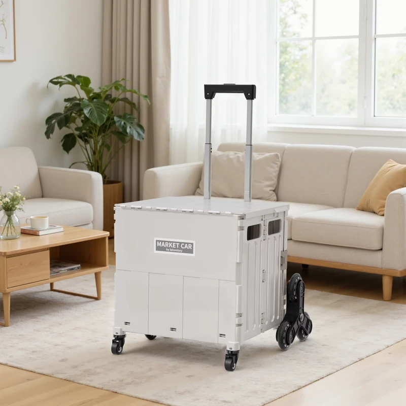 Portable Car Storage Organizer Plastic Iron Collapsible Grocery Market Gift Shop Folding Shopping Trolley Cart Small Gift Box