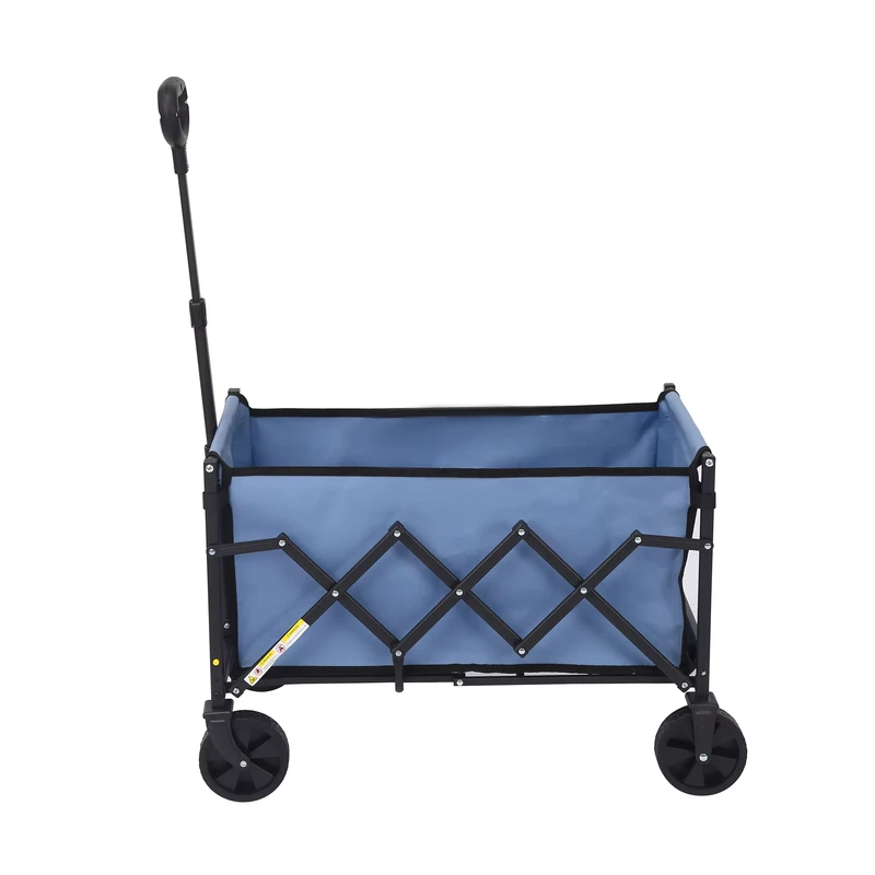 Portable Collapsible Camping Wagon Telescopic Pull Rod Outdoor Multi use Transport Cart