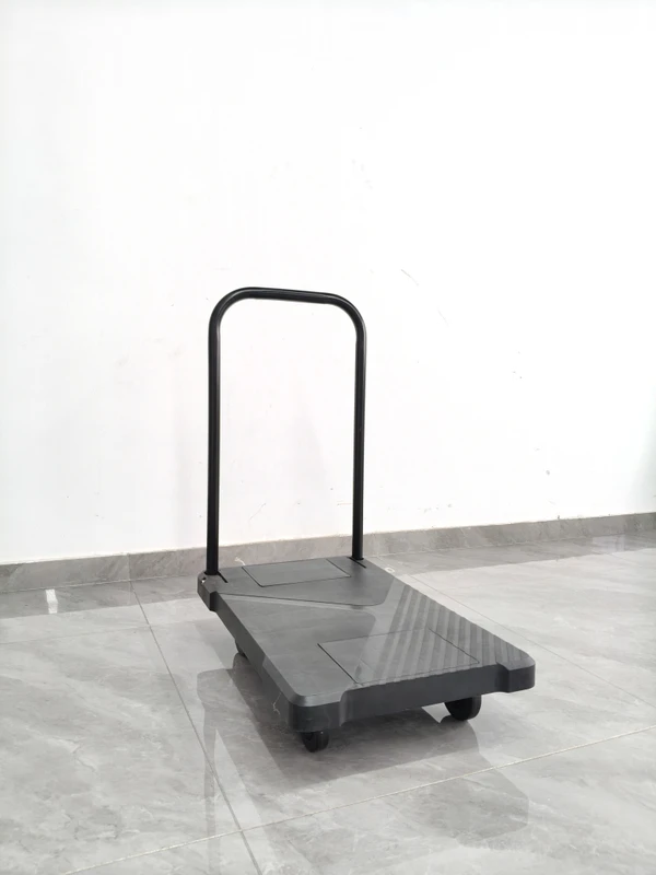 Portable Collapsible Plastic Platform Hand Truck Anti skid Surface Flat Trolley for Warehouse Supermarket Use