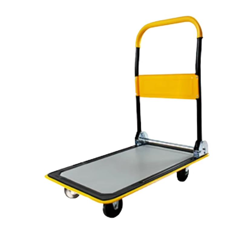 Portable Double Beam Tractor Trailer 90*60 Flat Car 500kg Platform Transport Hand Trolley Foldable Steel Structure