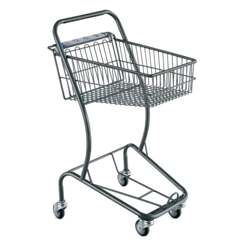 Portable Double Layer Shopping Basket Trolley Platform Structure in Supermarket Shopping Center