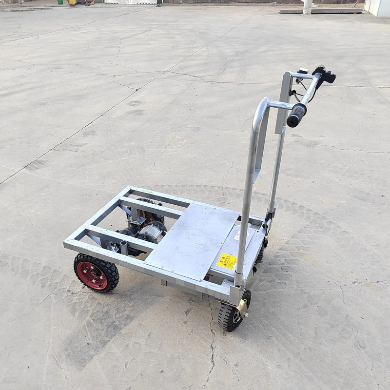 Portable Electric Hand Cart with Four Wheel Trolley General Purpose and Platform Truck for Effortless Transportation