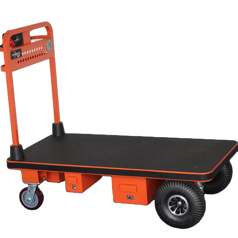 Portable Electric Hand Cart with Four Wheel Trolley General Purpose and Platform Truck for Transportation