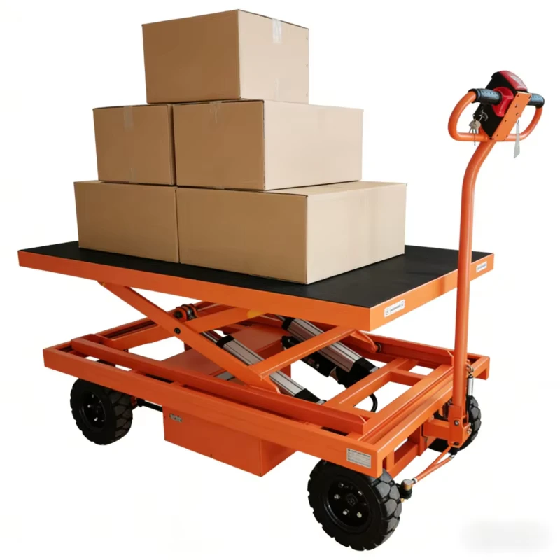 Portable Electric Lifting Platform Trolley with 1600x1000mm Platform and Lift Loader Function