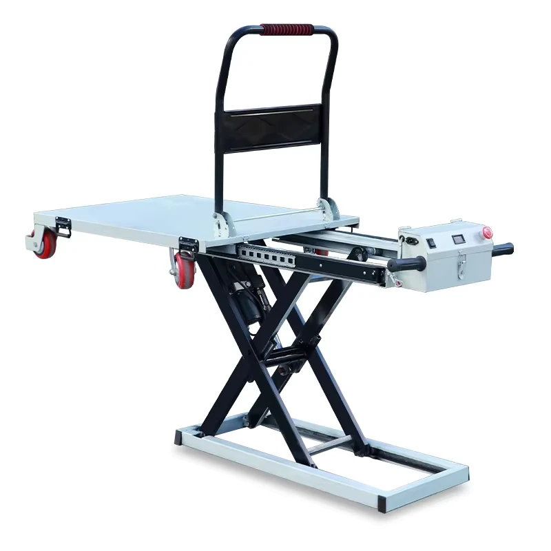 Portable Electric Small Lifting Table Self Loading Hand Cart Trolley Flattable Forklift for Small Truck Van Service Equipment