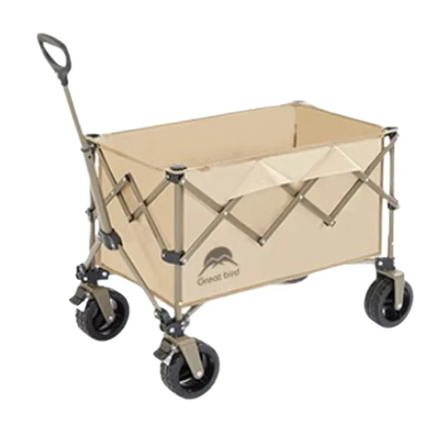 Portable Foldable Four Wheel Outdoor Camping Cart Collapsible Camping Trolley Customized OEM Support Household Shopping