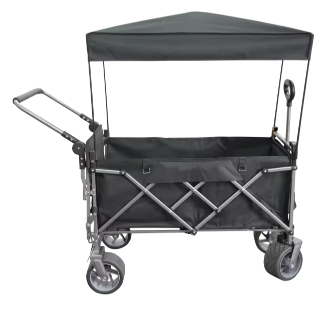 Portable Foldable Four Wheel Utility Stroller Wagon Cart with Storage for Outdoor Camping Picnic Shopping and Fishing