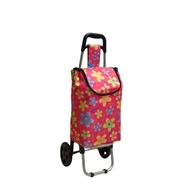 Portable Foldable Hand Trolley Cart 50KGS Capacity Steel Tube for Supermarket Shopping