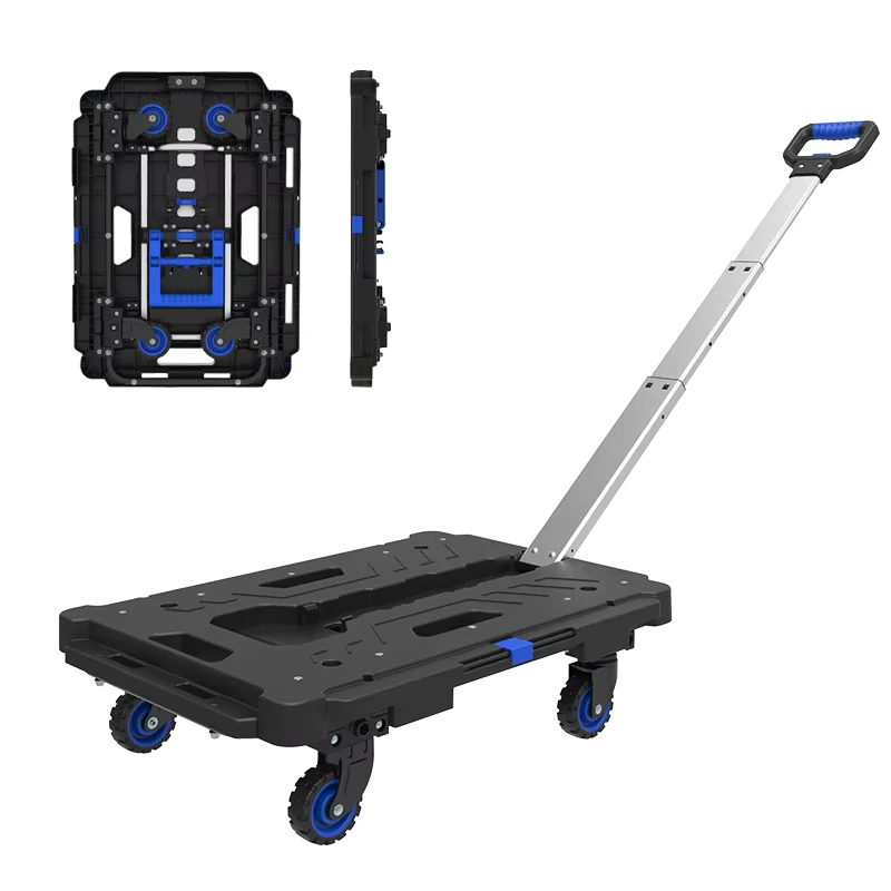 Portable Foldable Heavy Duty Plastic Dolly Handcart Hand Truck Splicing Trolley Mobile Cargo Cart Shopping Tools Rat Barrow Rat