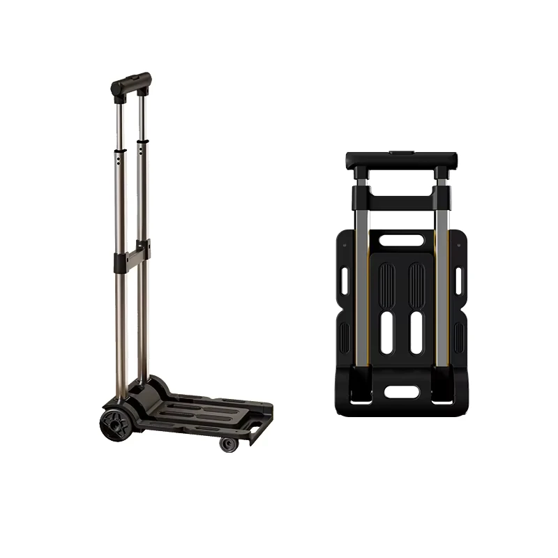 Portable Foldable Stainless Steel 4 Wheel Express Pull Rod Office Organizer Home Office Storage Cart