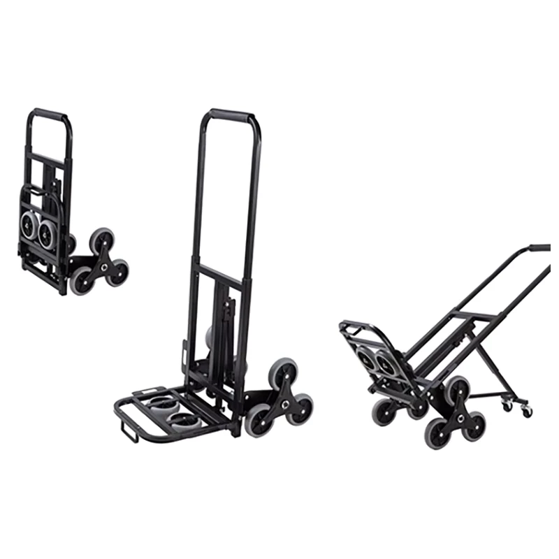 Portable Foldable Steel 150kg Stairs Climbing Shopping Hand Cart Stair Climber Trolley Folding Trolley Push Carts