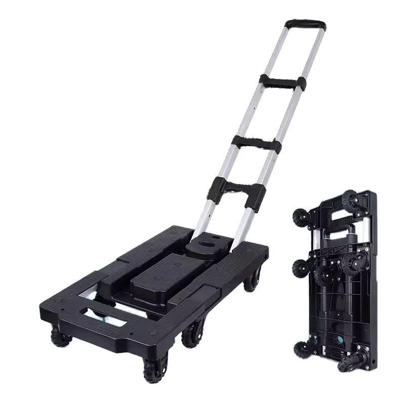 Portable Foldable Telescoping Utility Handcart with 7 Wheels Hotel Airport Mobile Transport Trolleys High Quality Luggage Cart