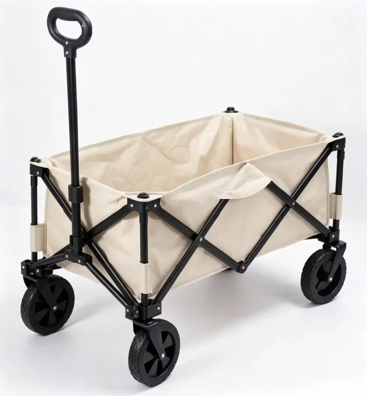 Portable Folding Fabric Utility Wagon All Terrain Small Wheel Outdoor Picnic Hand Cart
