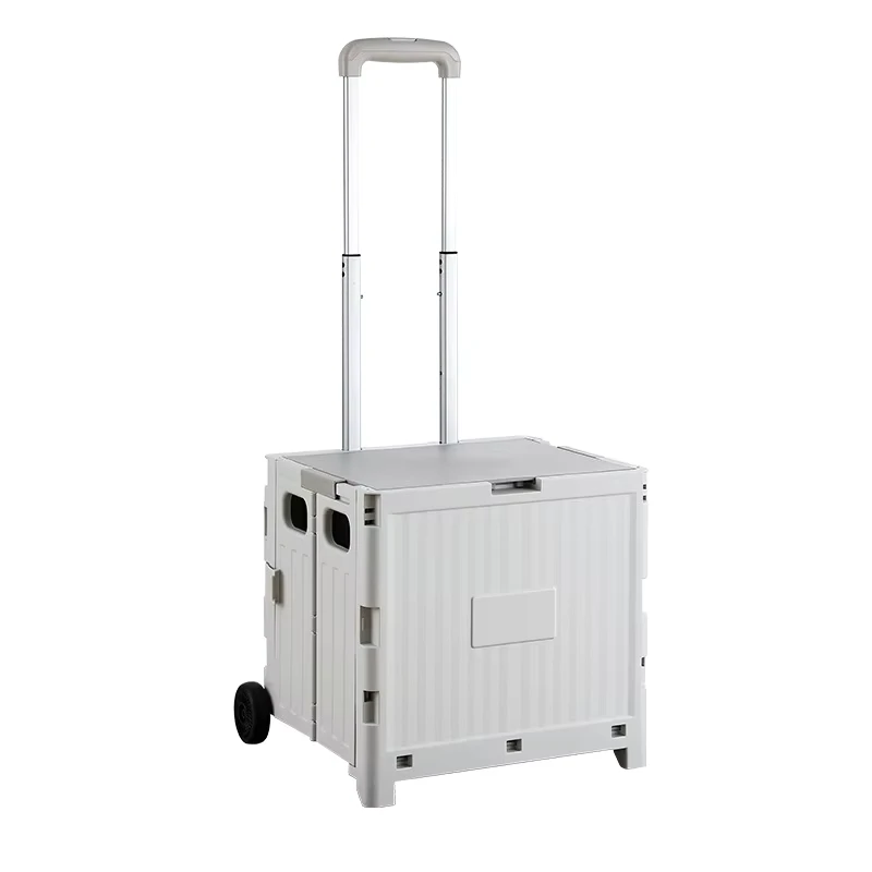 Portable Folding Grocery Trolley Cart Household Pull Wagon for Supermarket Camping Travel Storage
