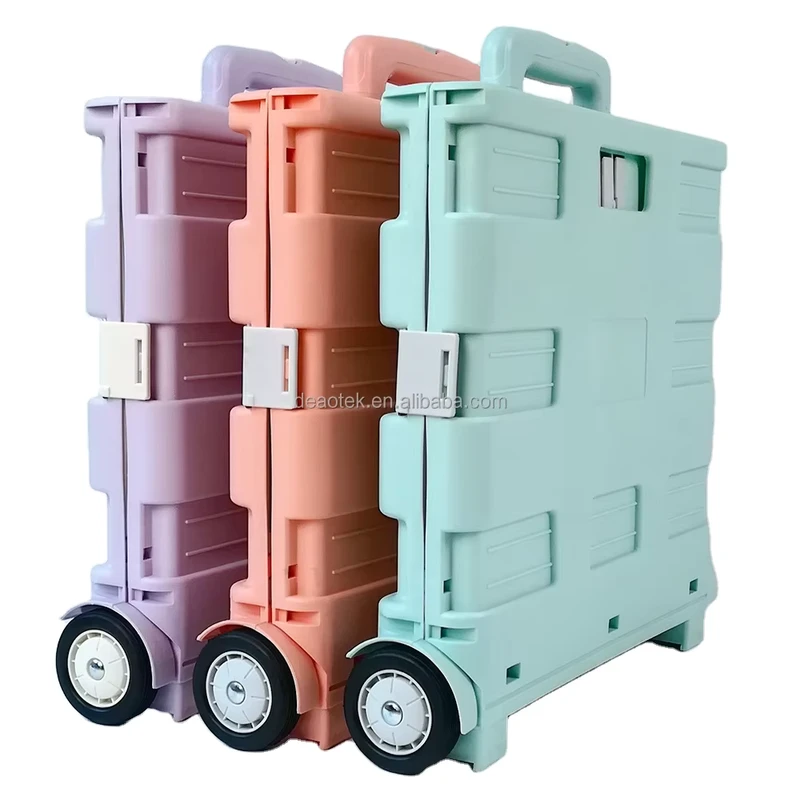 Portable Folding Shopping Trolley Two Wheeled Vegetable and Food Shopping Cart Support Customization
