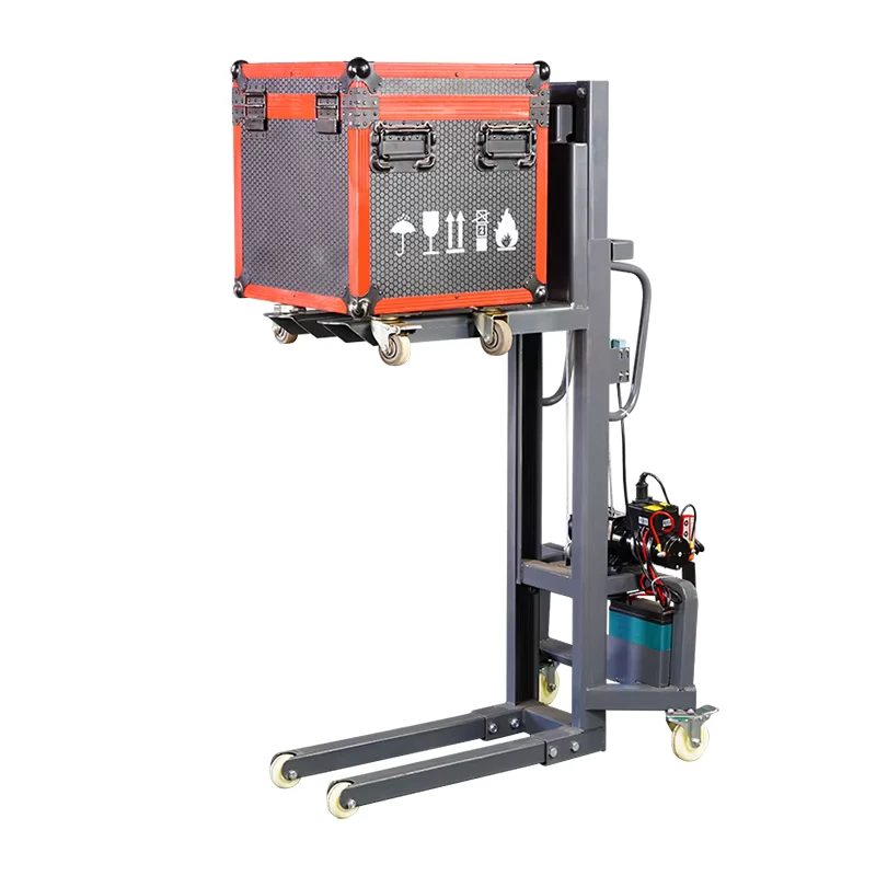 Portable Forklift Electric Stacker Mini Short Fork Pallet Truck
