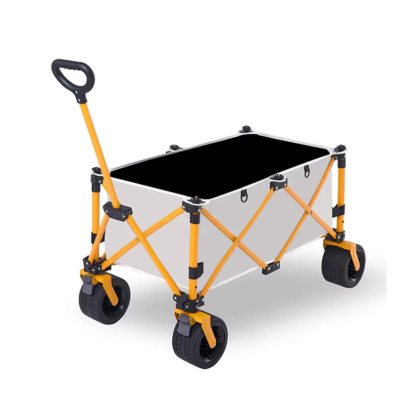 Portable Four Wheel Folding Cart for Outdoor Picnic Camping Shopping & Tools