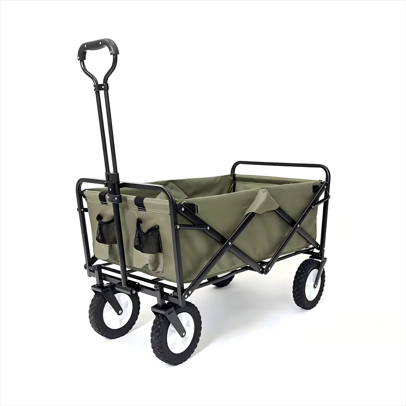 Portable Four Wheel Garden Cart Camping Cart Platform Foldable Family Outdoor Beach Trolley 100kg Load Capacity Customizable OEM