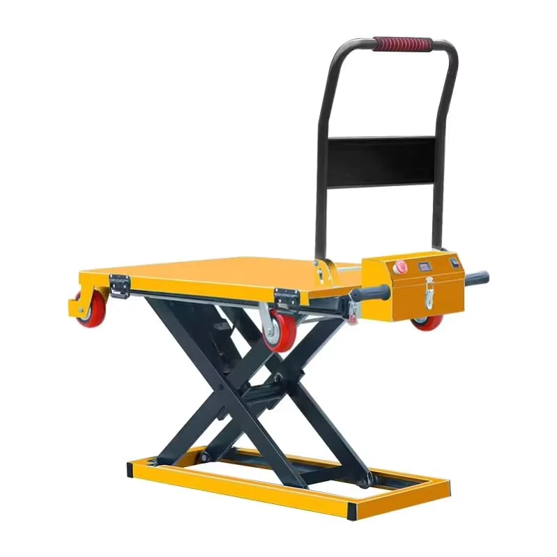 Portable Hand Cart Electric Lifting Platform Hydraulic Scissor Type Lifting Platform Trolley for Carrying Goods