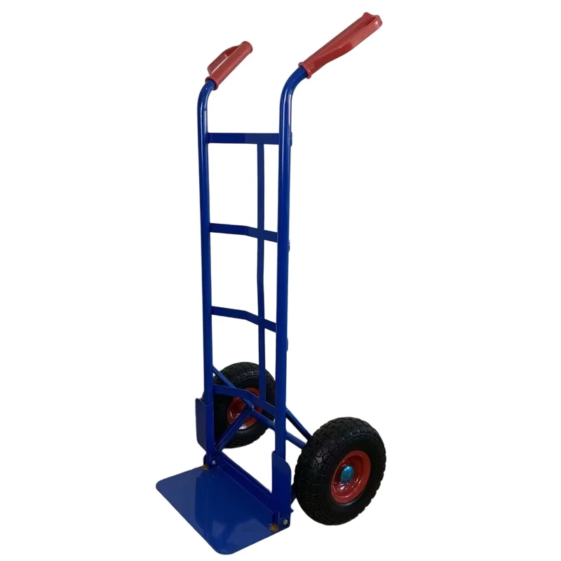 Portable Heavy Duty Industrial Hand Trolley Truck Cart 300kg Load Two Wheel Hand Trolley for Goods Transport Metal OEM
