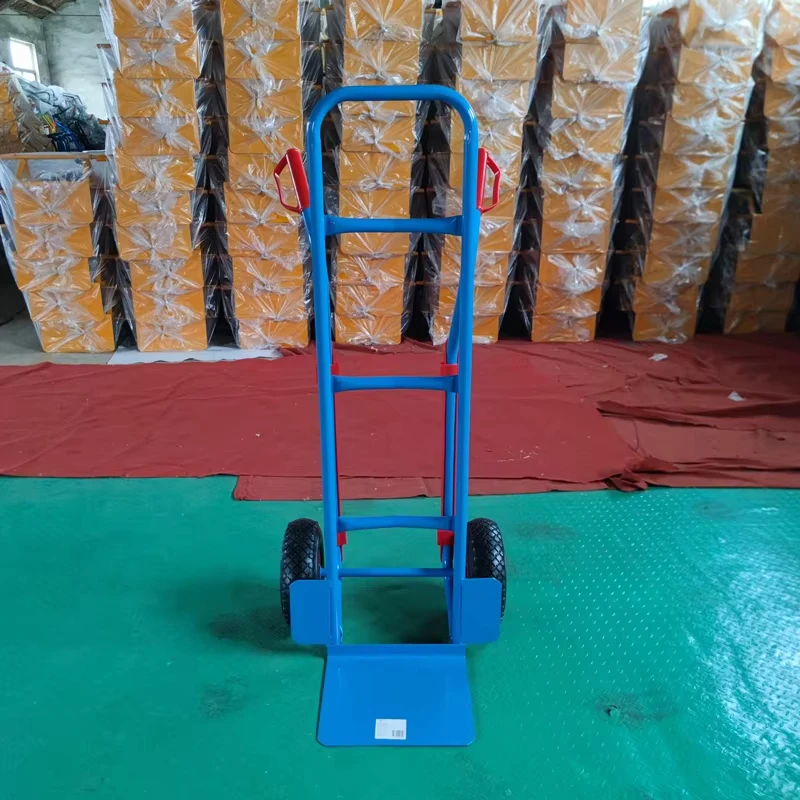 Portable Heavy Duty Industrial Trolley Truck Cart 150kg Load Two Wheel Hand Trolley with Metal Platform OEM Plastic Material