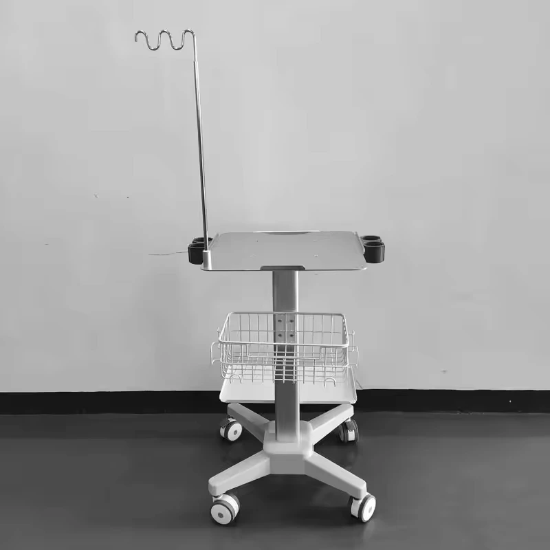 Portable Hospital Trolley for Ultrasound Patient Monitor Medical Trolley Cart