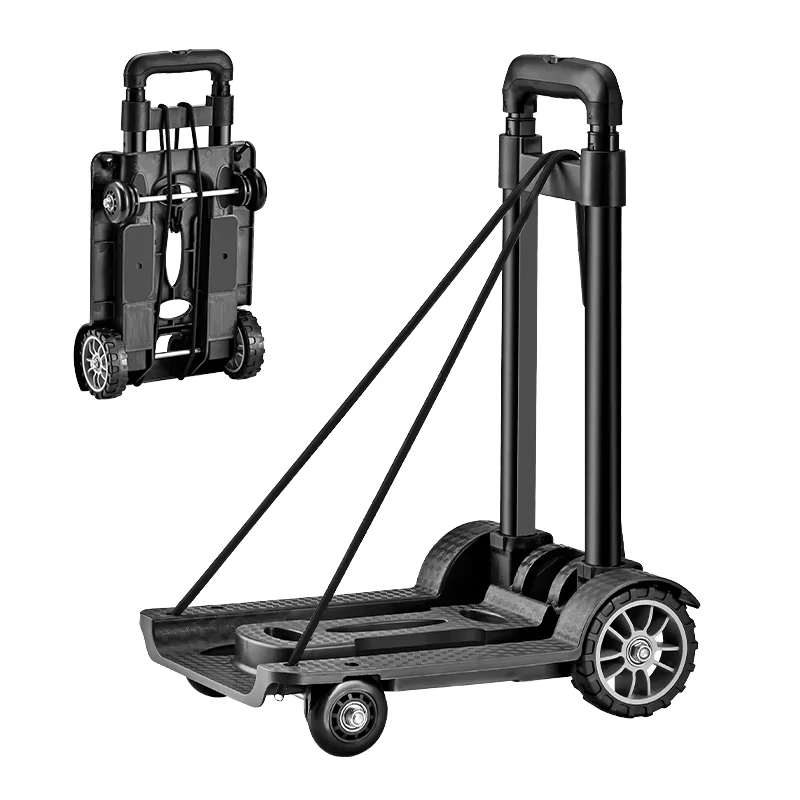 Portable Lightweight Steel Foldable Trolley Small 2 Wheel Folding Hand Truck Dolly Customized OEM for Tools Luggage Cart Use
