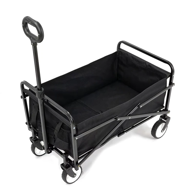 Portable Metal Beach Fishing Trolley Outdoor Folding Beach Utility Cart Trolley Wagon for Sand