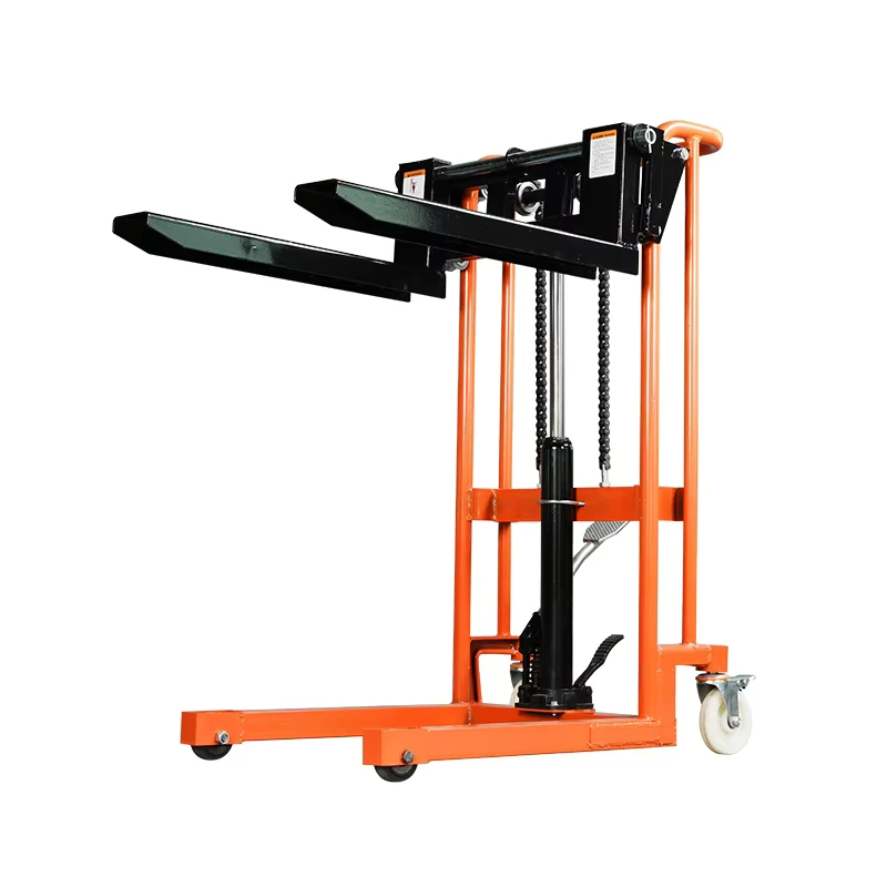 Portable Mini Manual Hand Reach Pallet Truck 400kg Semi Electric Stacker Polyurethane Tires 470x73cm Fork Indoor Outdoor