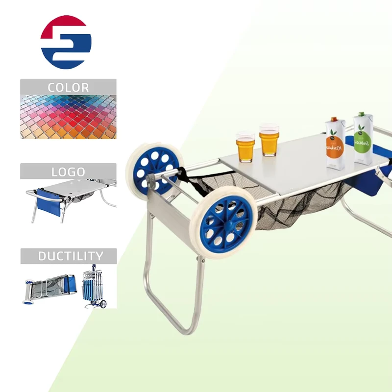 Portable Outdoor Aluminum Alloy Enclosed Foldable Table Hand Cart Camping Beach Trailer Trolley Cart Shopping