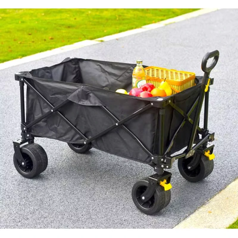 Portable Outdoor Camping Foldable Handcart Street Stall Trolley Push Cart for Camp Trailer Picnic Travel OEM Storage Tool