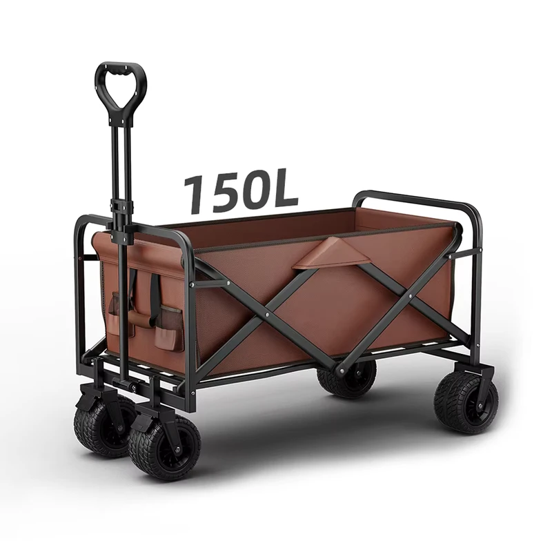 Portable Outdoor Camping Folding Wagon with Off Road Wheels for Gathering Stall and Car Trolley Use