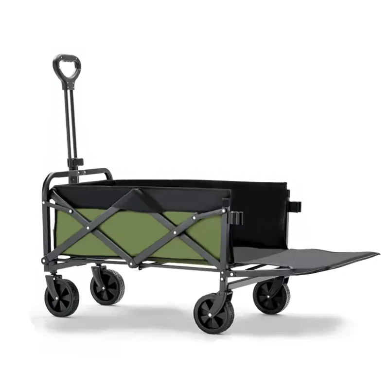 Portable Outdoor Picnic Beach Camping Wagon Cart Trolley Foldable Collapsible Utility Wagon for Garden Trail Shopping