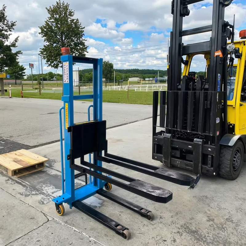 Portable Pallet Truck Self Loading Self lifting Semi electric Pallet Stacker Mini Electric Forklift