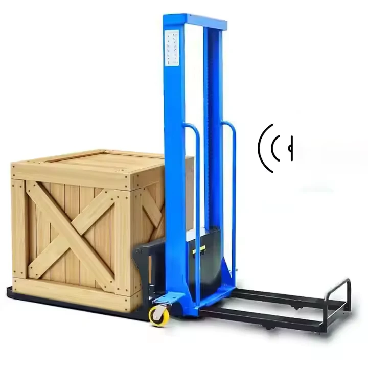 Portable Self Loading Stacker Pallet Semi Electric Forklift 1000kg 1.3 1.6m Lifting Height for Truck