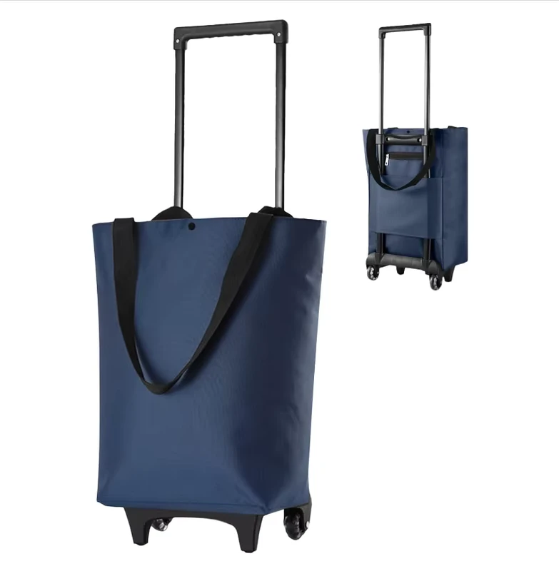 Portable Small Trailer Shopping Bag with Retractable Handle Convenient Supermarket Shopping Cart Trolley