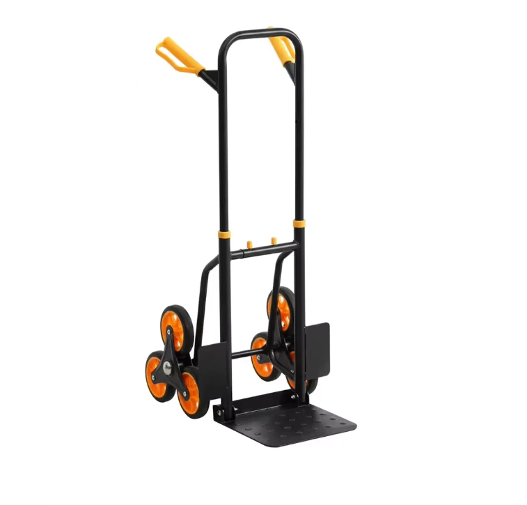 Portable Stainless Steel Heavy Duty 150kg Six Wheel Adjustable Climbing Stair Hand Trolley Shopping Cart Platform Structure