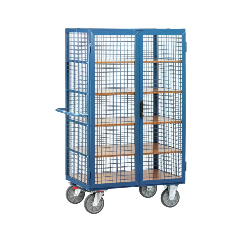 Powder Coating Metal Roll Container Logistics Transport Carts Wire Roll Cages for Warehouse Supermarket