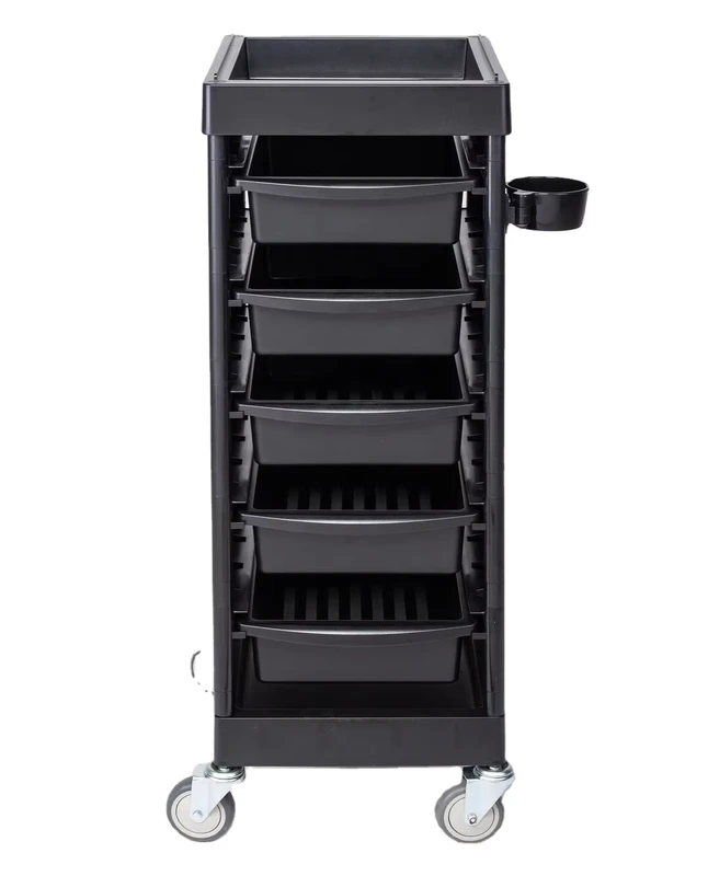 Practical Black Salon Trolley for Barber Shops and Beauty Salons