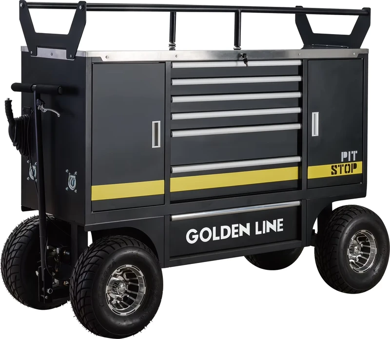 Practical Utility Tool Cart with Locking Wheels and Drawers Portable Speed Controlled Trolley for Workshop and Garage
