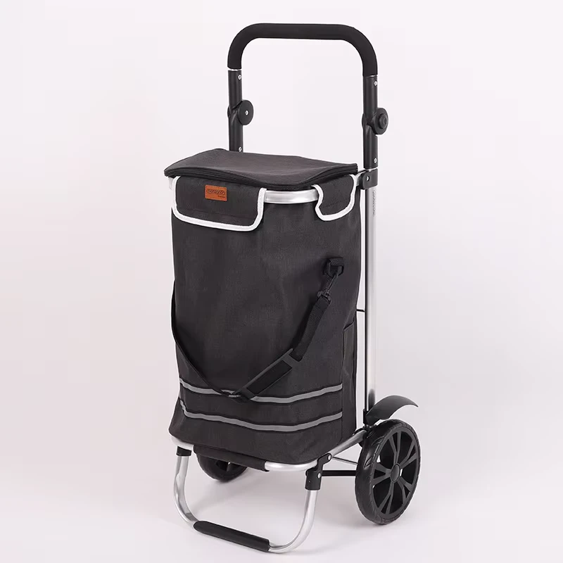 Premium Aluminum Alloy Stair Climbing Utility Cart Foldable Large Capacity Household Trolley Cart for Shopping