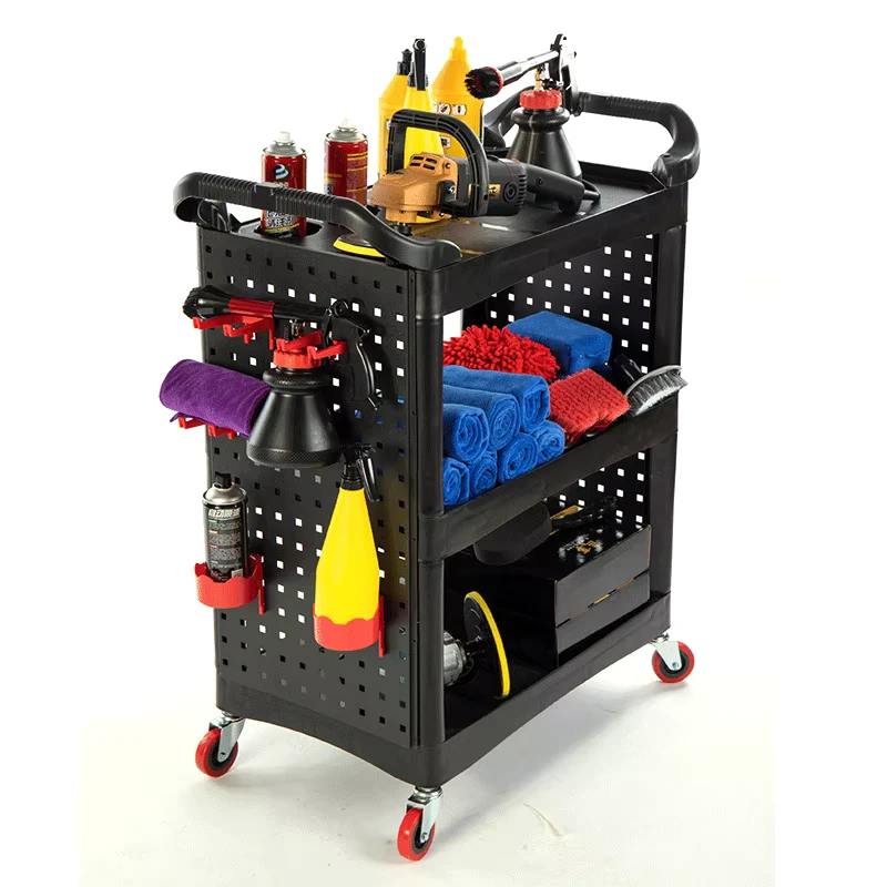 Premium Rolling Detailing Cart Detailing Trolley for Car Polishing Cleaning Washing Car Care