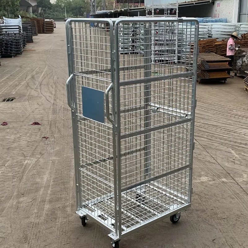 Profession Customization Big Heavy Duty Steel Storage Foldable Roll Container Trolley Cage with 1000KG Capacity