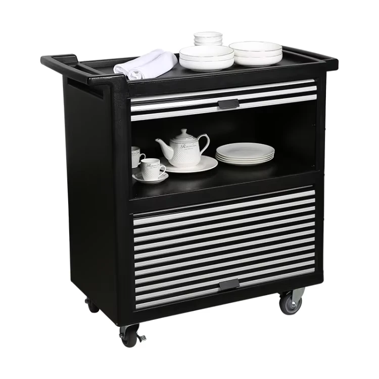 Profession Multi Purpose Hotel Supplies Service Cart Food Service Trolley With Panel