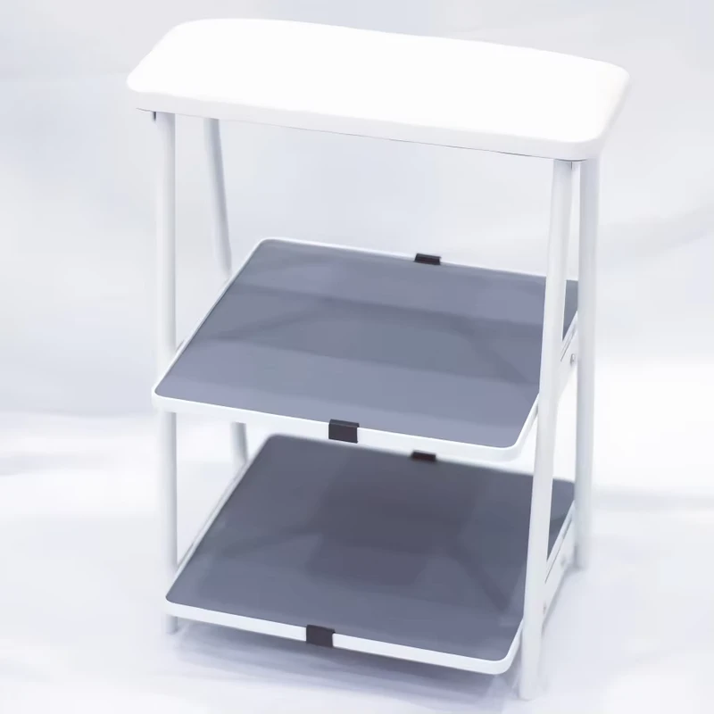 Professional 3 Tier Nail Salon Trolley Customizable Logo Comfortable Footrest Space Saving Storage Nail Supplies
