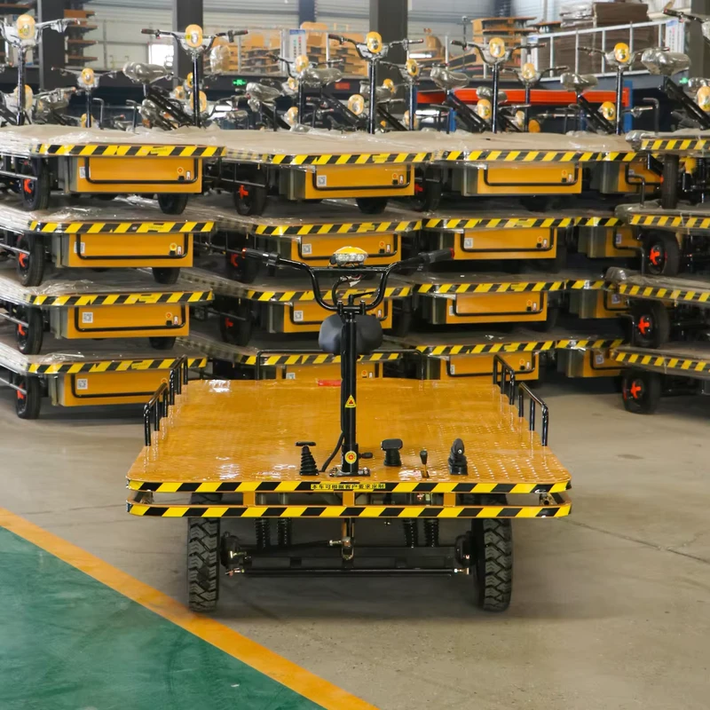 Professional 4 Wheels Hand Carts and Trolleys Electric Trolley Transport Vehicle for Farm Multifunctional Electric Cargo Trolley